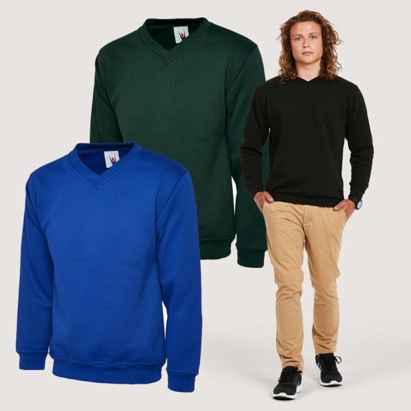 Uneek Premium V-Neck Sweatshirt UC204